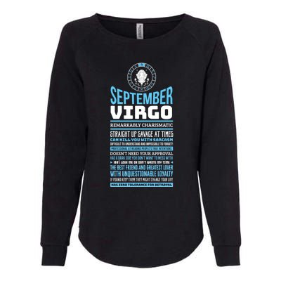 September Virgo Facts Traits Horoscope Zodiac Gift Womens California Wash Sweatshirt