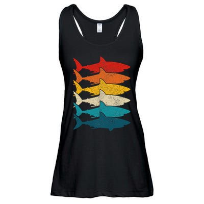 Shark Vintage Fish Fishing Great White Shark Retro Ladies Essential Flowy Tank