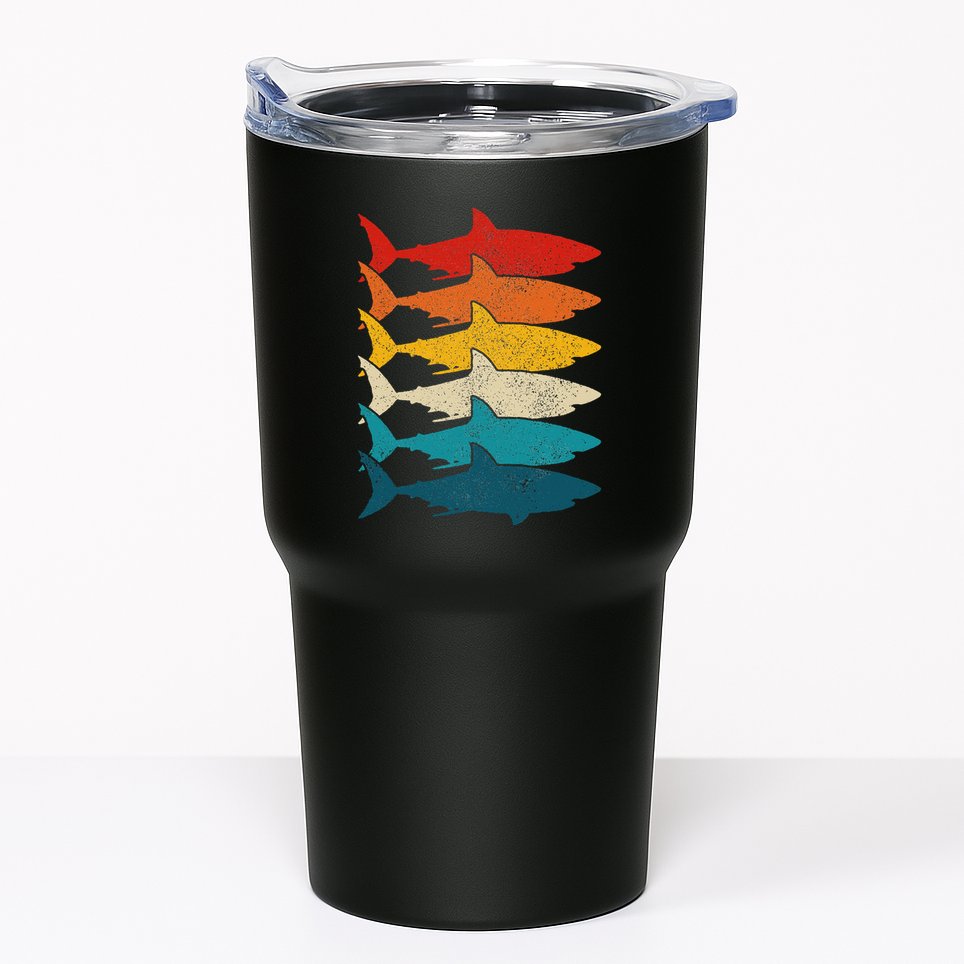 Shark Vintage Fish Fishing Great White Shark Retro Tumbler