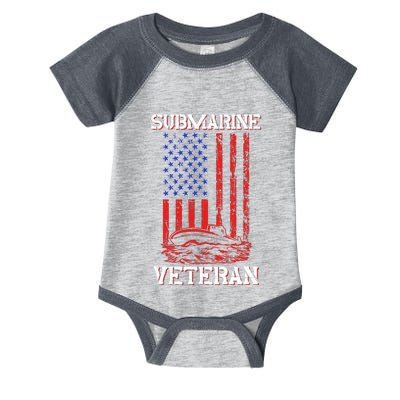 Submarine Veteran Flag Patriotic Sub Service Submariner Infant Baby Jersey Bodysuit