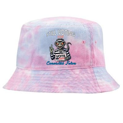 Still Voting For Convicted Felon Aliens Trump Reptilien Cool Gift Tie-Dyed Bucket Hat