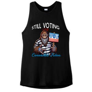 Still Voting For Convicted Felon Donald Trump Peace Bigfoot Gift Ladies PosiCharge Tri-Blend Wicking Tank