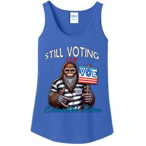 Still Voting For Convicted Felon Donald Trump Peace Bigfoot Gift Ladies Essential Tank