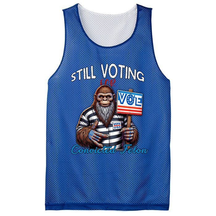 Still Voting For Convicted Felon Donald Trump Peace Bigfoot Gift Mesh Reversible Basketball Jersey Tank