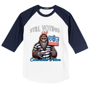 Still Voting For Convicted Felon Donald Trump Peace Bigfoot Gift Baseball Sleeve Shirt