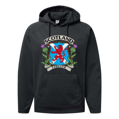 Scottish Vintage Flag Scotland Performance Fleece Hoodie