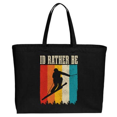 Ski Vintage Funny Retro Skiing Racing Freestyle Skier Gift Cotton Canvas Jumbo Tote