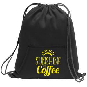 Summer Vacation Funny Quote Sunshine and Coffee Sweatshirt Cinch Pack Bag