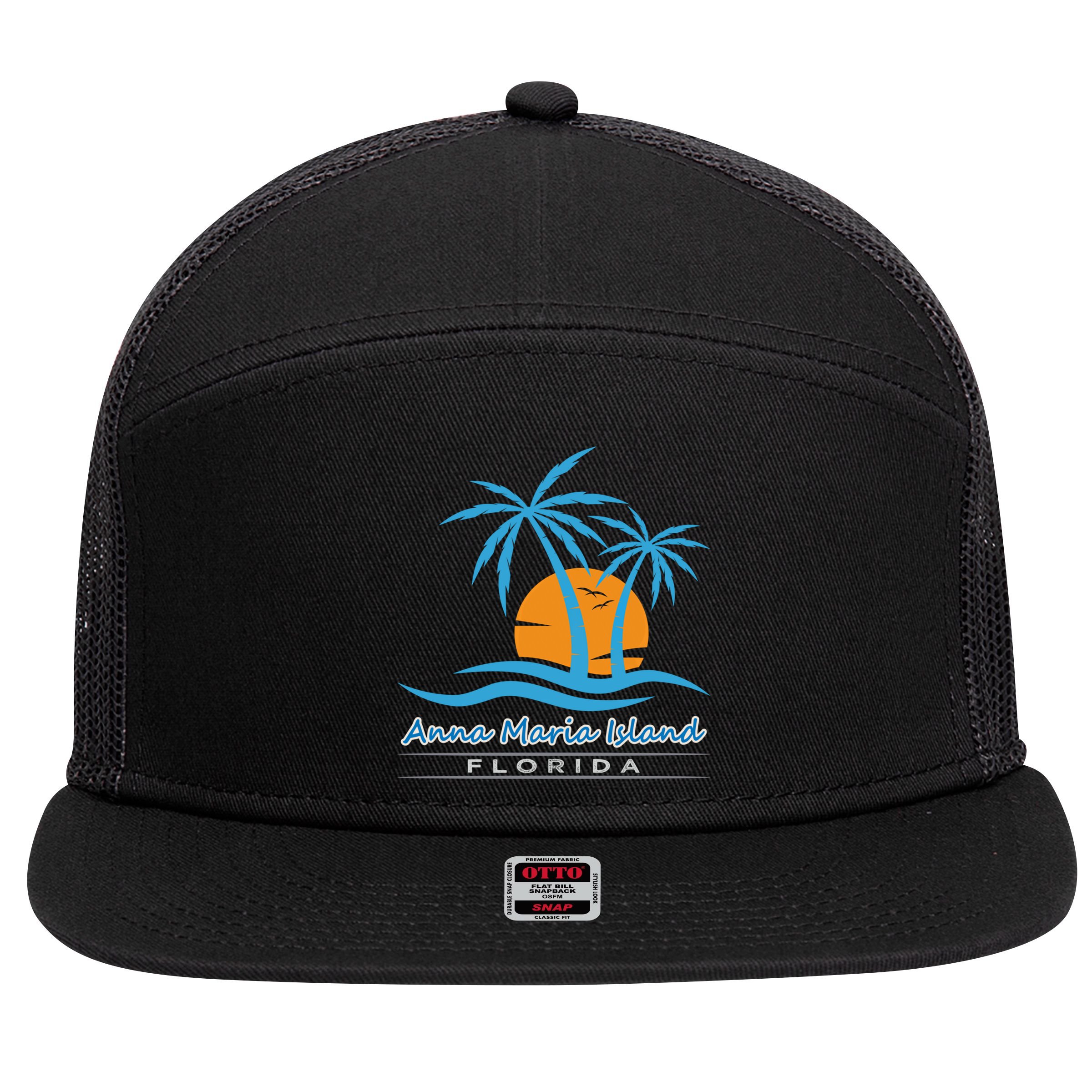 Summer Vacation Florida Anna Maria Island Beach Funny Gift 7 Panel Mesh Trucker Snapback Hat