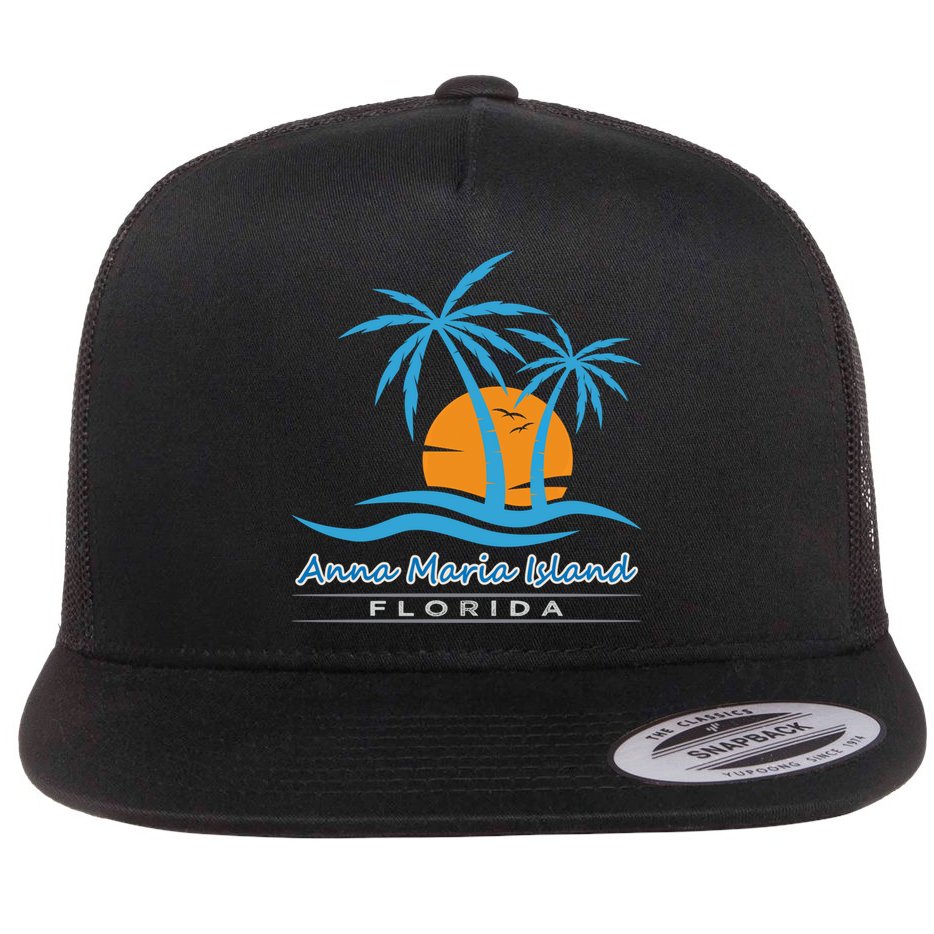 Summer Vacation Florida Anna Maria Island Beach Funny Gift Flat Bill Trucker Hat