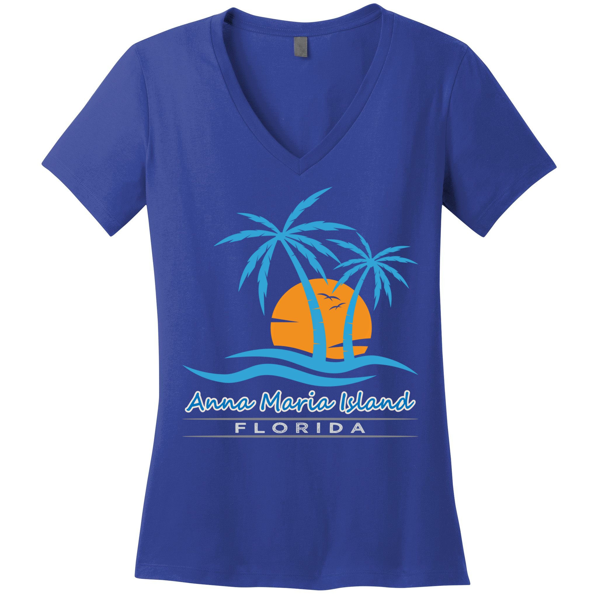 Summer Vacation Florida Anna Maria Island Beach Funny Gift Women's V-Neck T-Shirt