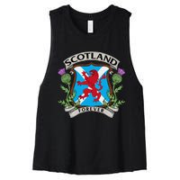 Scottish Vintage Flag Scotland Women's Racerback Cropped Tank