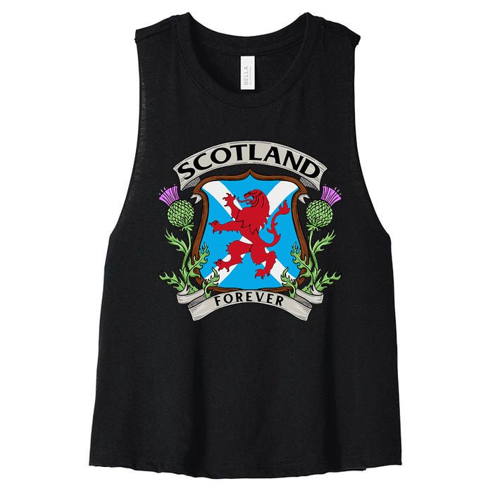 Scottish Vintage Flag Scotland Women's Racerback Cropped Tank