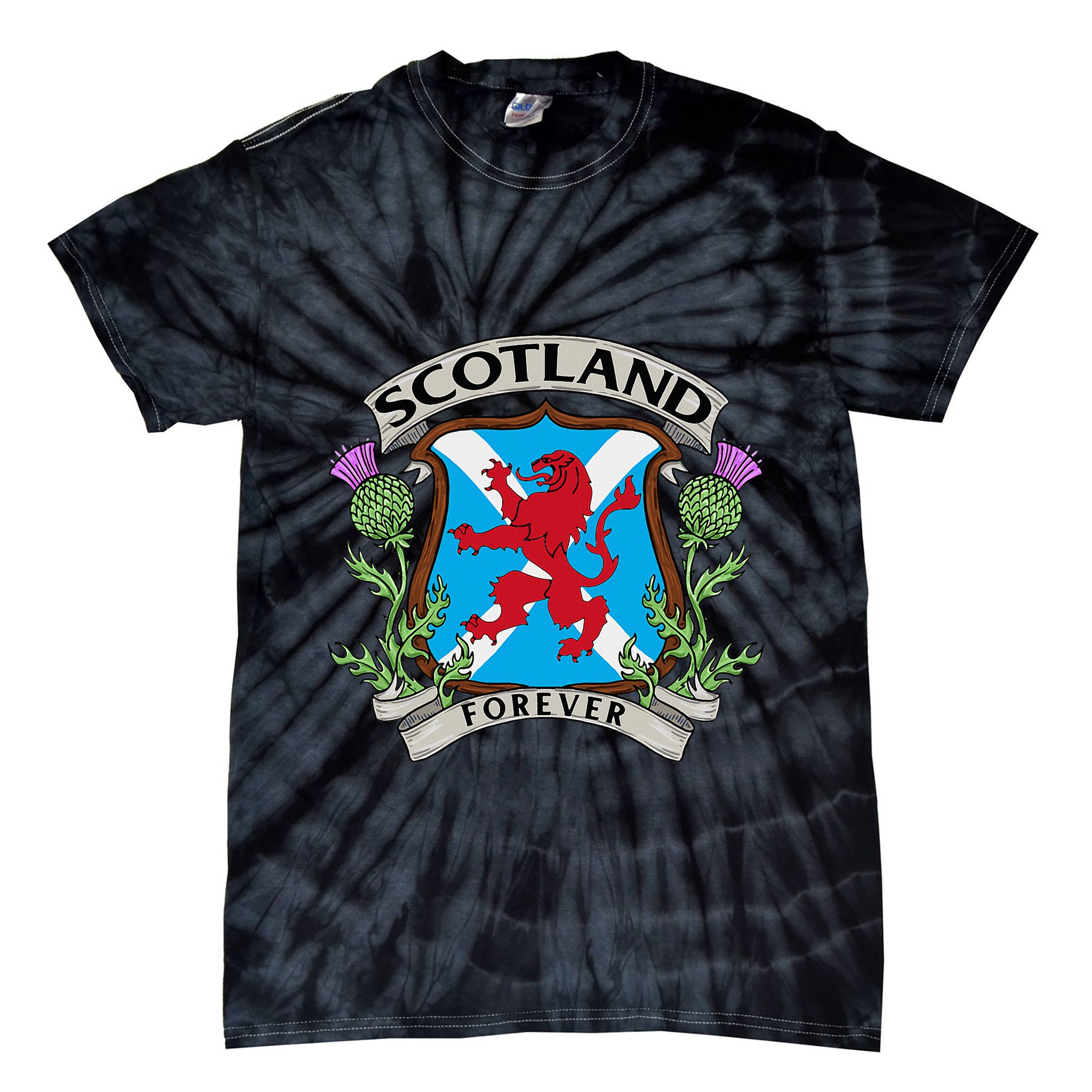 Scottish Vintage Flag Scotland Tie-Dye T-Shirt