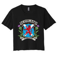 Scottish Vintage Flag Scotland Women's Crop Top Tee