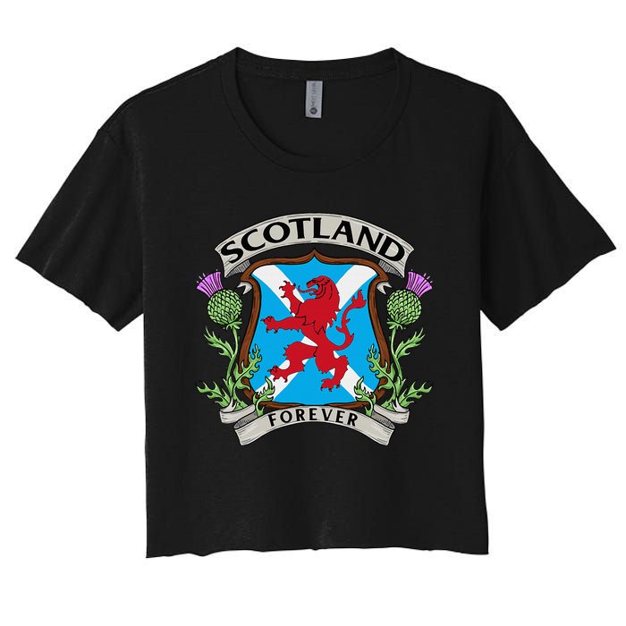 Scottish Vintage Flag Scotland Women's Crop Top Tee