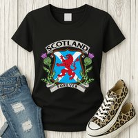 Scottish Vintage Flag Scotland Womens T-Shirt