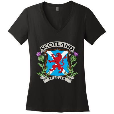 Scottish Vintage Flag Scotland Women's V-Neck T-Shirt