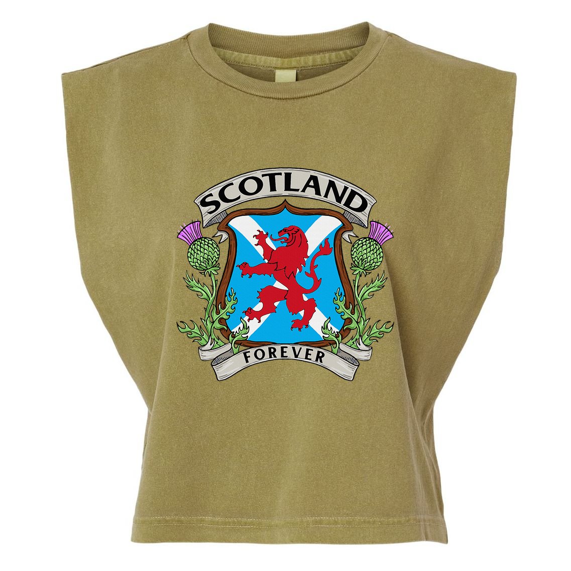 Scottish Vintage Flag Scotland Garment-Dyed Women's Muscle Tee