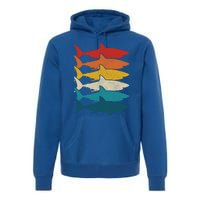 Shark Vintage Fish Fishing Great White Shark Retro Meaningful Gift Premium Hoodie