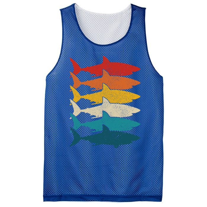 Shark Vintage Fish Fishing Great White Shark Retro Meaningful Gift Mesh Reversible Basketball Jersey Tank