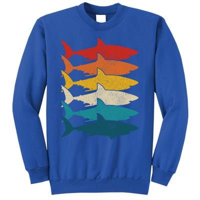 Shark Vintage Fish Fishing Great White Shark Retro Meaningful Gift Tall Sweatshirt