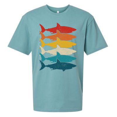 Shark Vintage Fish Fishing Great White Shark Retro Meaningful Gift Sueded Cloud Jersey T-Shirt