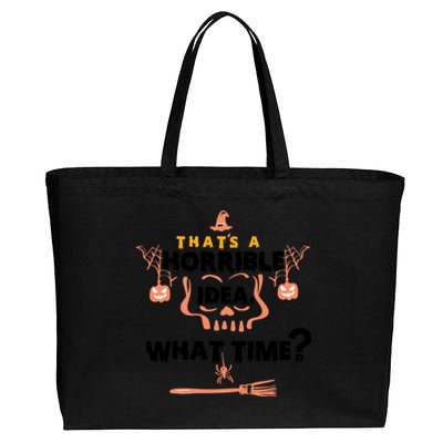 Spooky Vibes For The Ultimate Halloween Look Gift Cotton Canvas Jumbo Tote