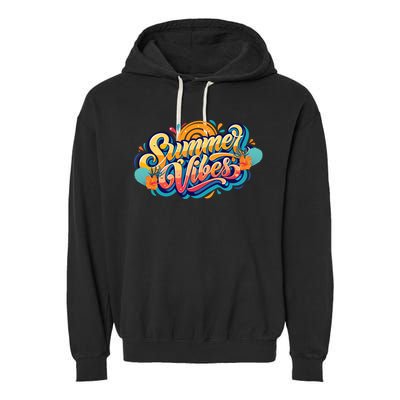 Summer Vibes Family Beach Summer Holiday Garment-Dyed Fleece Hoodie