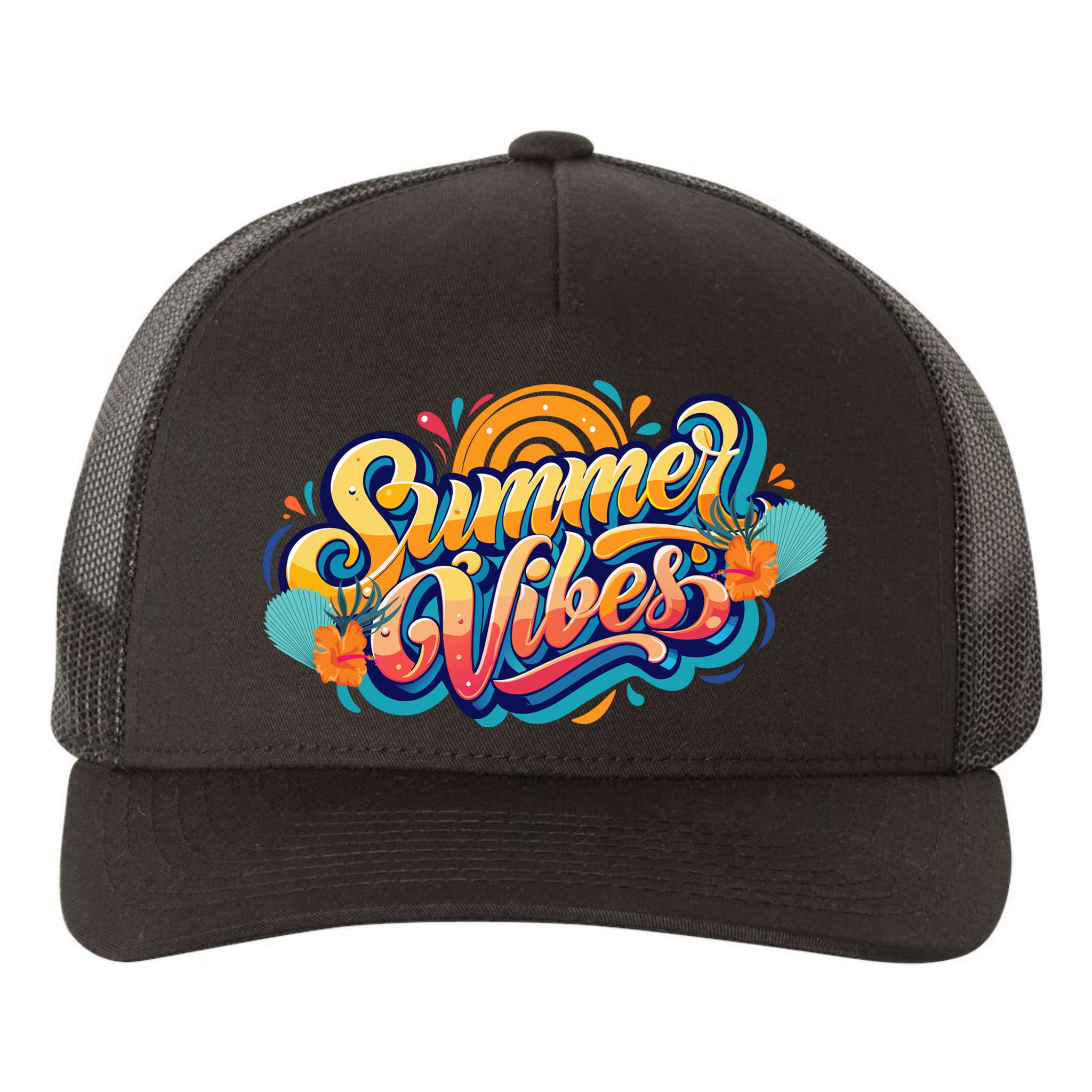 Summer Vibes Family Beach Summer Holiday Yupoong Adult 5-Panel Trucker Hat