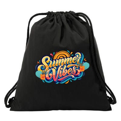 Summer Vibes Family Beach Summer Holiday Drawstring Bag