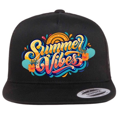 Summer Vibes Family Beach Summer Holiday Flat Bill Trucker Hat