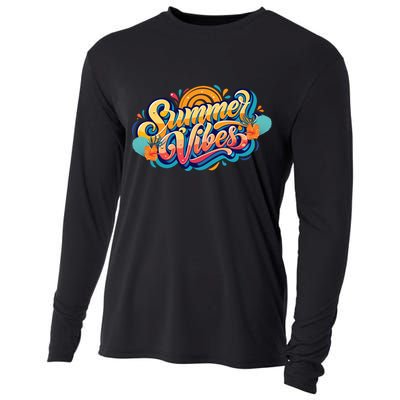 Summer Vibes Family Beach Summer Holiday Cooling Performance Long Sleeve Crew