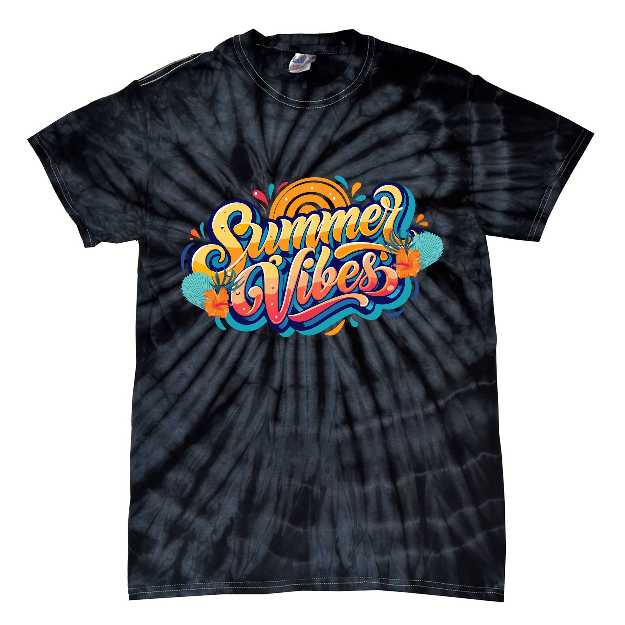Summer Vibes Family Beach Summer Holiday Tie-Dye T-Shirt