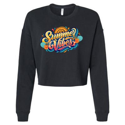 Summer Vibes Family Beach Summer Holiday Cropped Pullover Crew