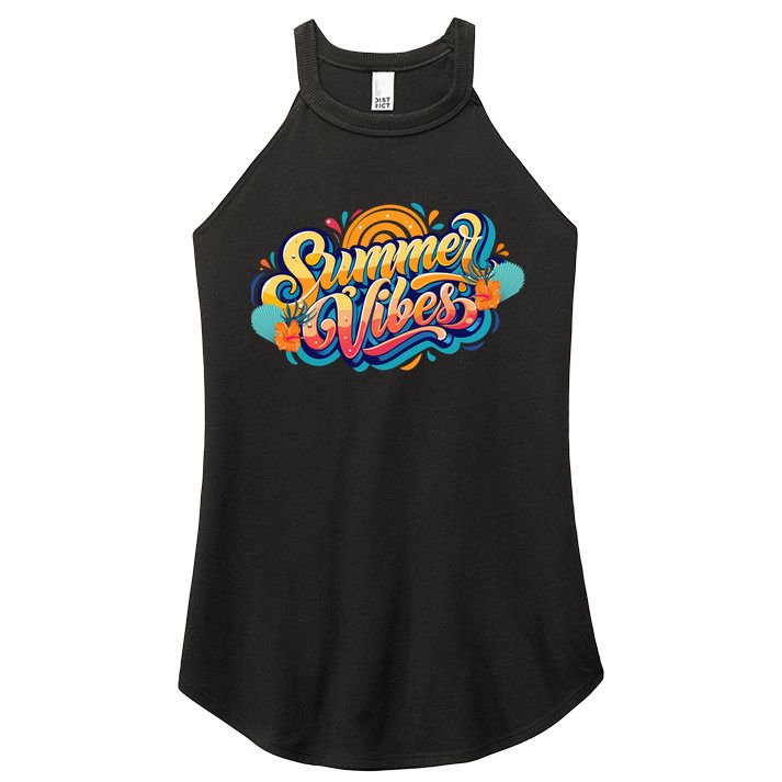 Summer Vibes Family Beach Summer Holiday Women's Perfect Tri Rocker Tank
