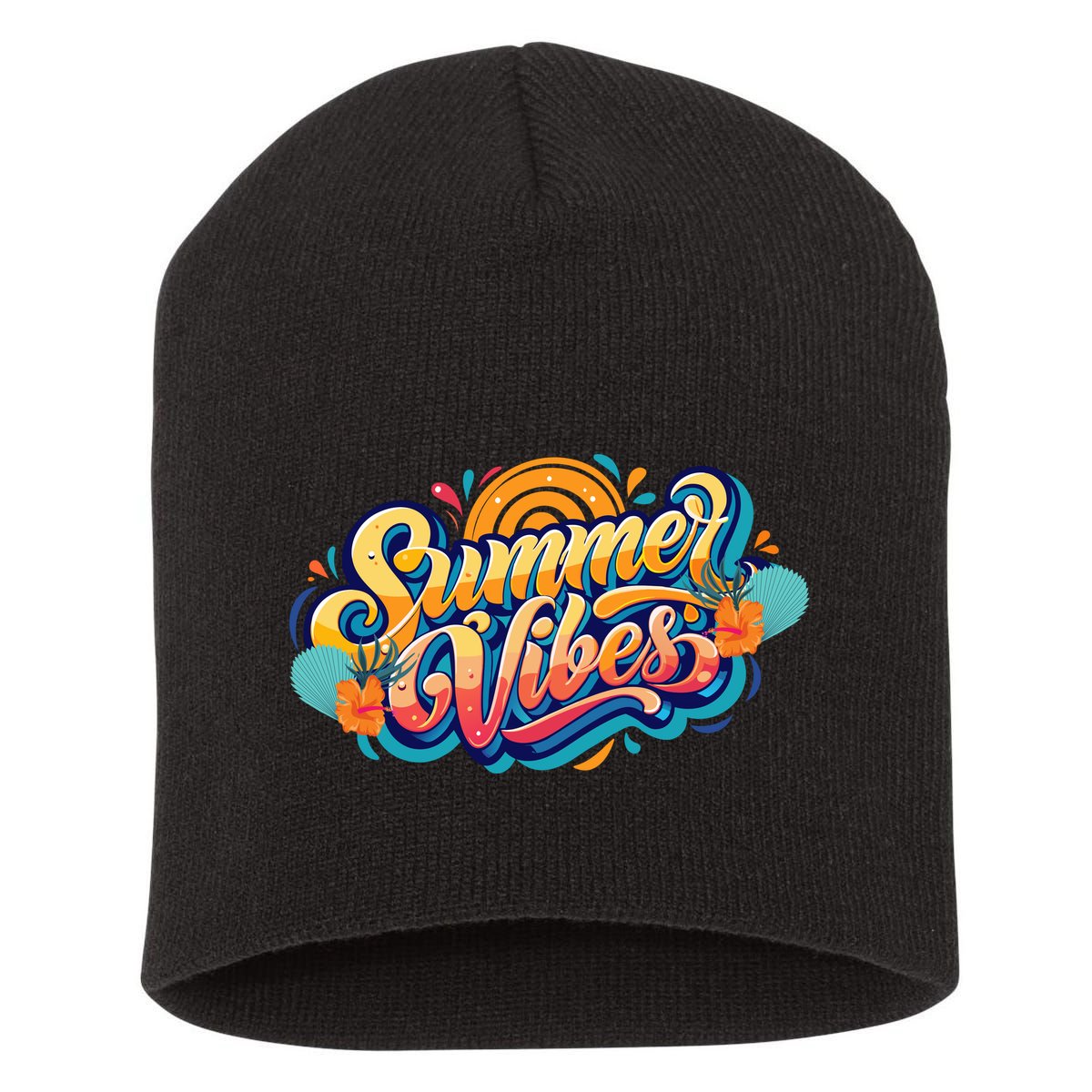 Summer Vibes Family Beach Summer Holiday Short Acrylic Beanie