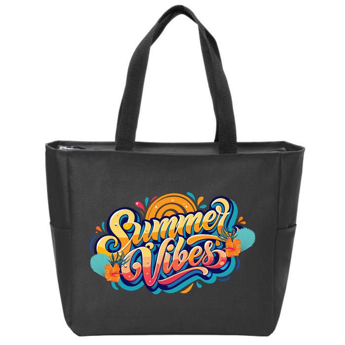 Summer Vibes Family Beach Summer Holiday Zip Tote Bag