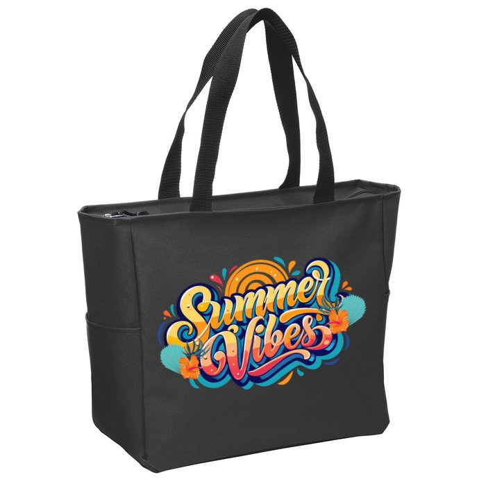 Summer Vibes Family Beach Summer Holiday Zip Tote Bag