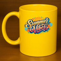 Summer Vibes Family Beach Summer Holiday 11oz C Handle Ceramic Mug