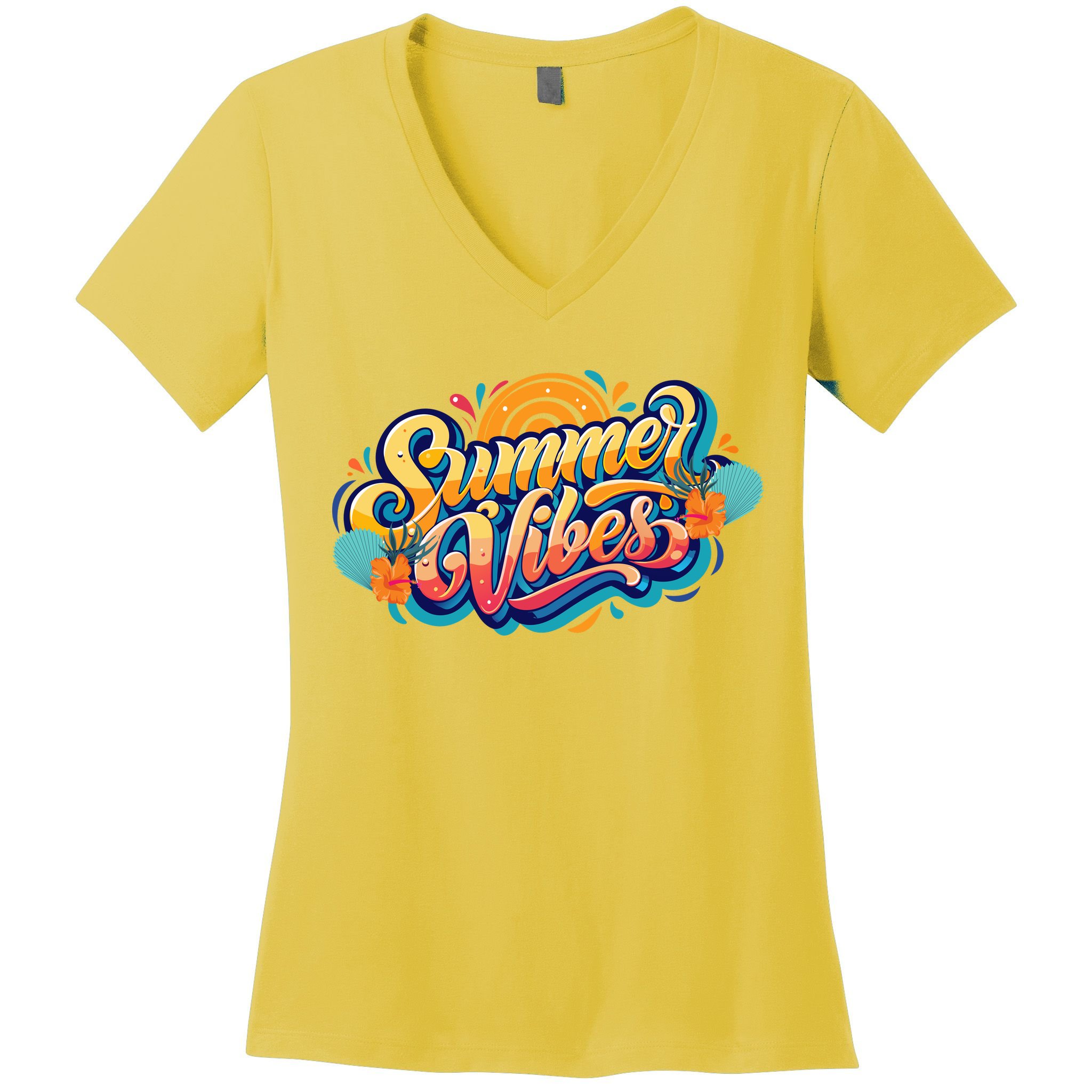 Summer Vibes Family Beach Summer Holiday Women's V-Neck T-Shirt