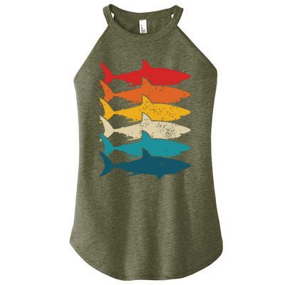 Shark Vintage Fish Fishing Great White Shark Retro Women’s Perfect Tri Rocker Tank