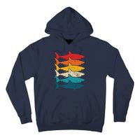 Shark Vintage Fish Fishing Great White Shark Retro Tall Hoodie