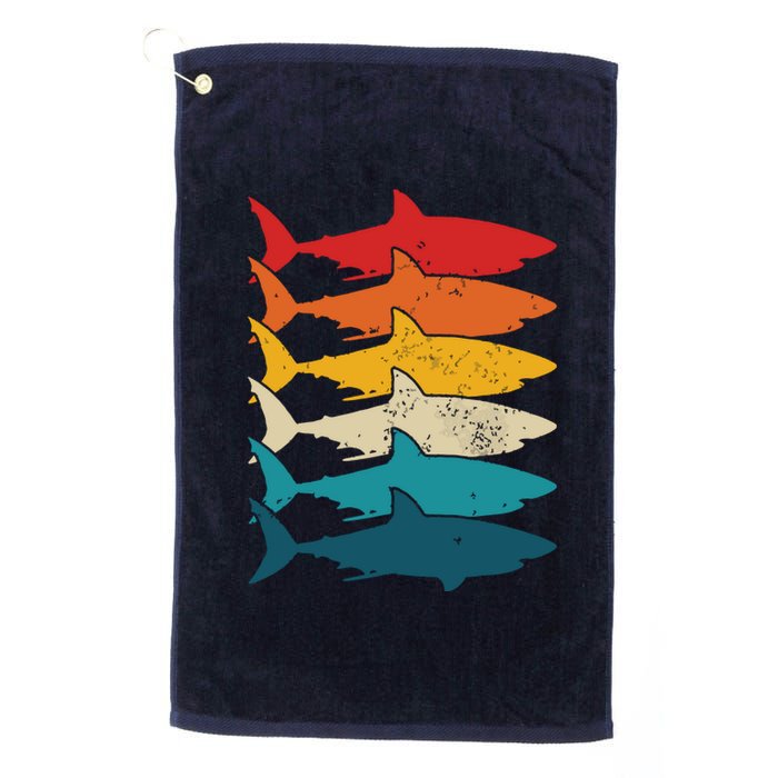 Shark Vintage Fish Fishing Great White Shark Retro Platinum Collection Golf Towel