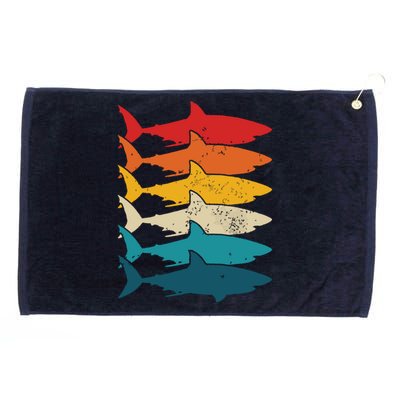 Shark Vintage Fish Fishing Great White Shark Retro Grommeted Golf Towel