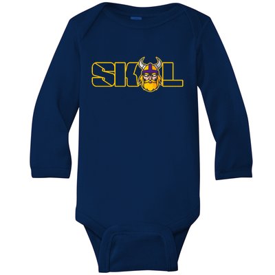 SKOL Viking Football Fan Baby Long Sleeve Bodysuit