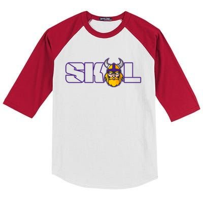 SKOL Viking Football Fan Kids Colorblock Raglan Jersey