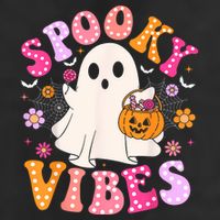 Spooky Vibes Ghost Retro Groovy Halloween Women 11oz C Handle Ceramic Mug