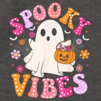 Spooky Vibes Ghost Retro Groovy Halloween Women Vector Backpack