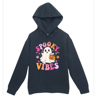 Spooky Vibes Ghost Retro Groovy Halloween Women Urban Pullover Hoodie